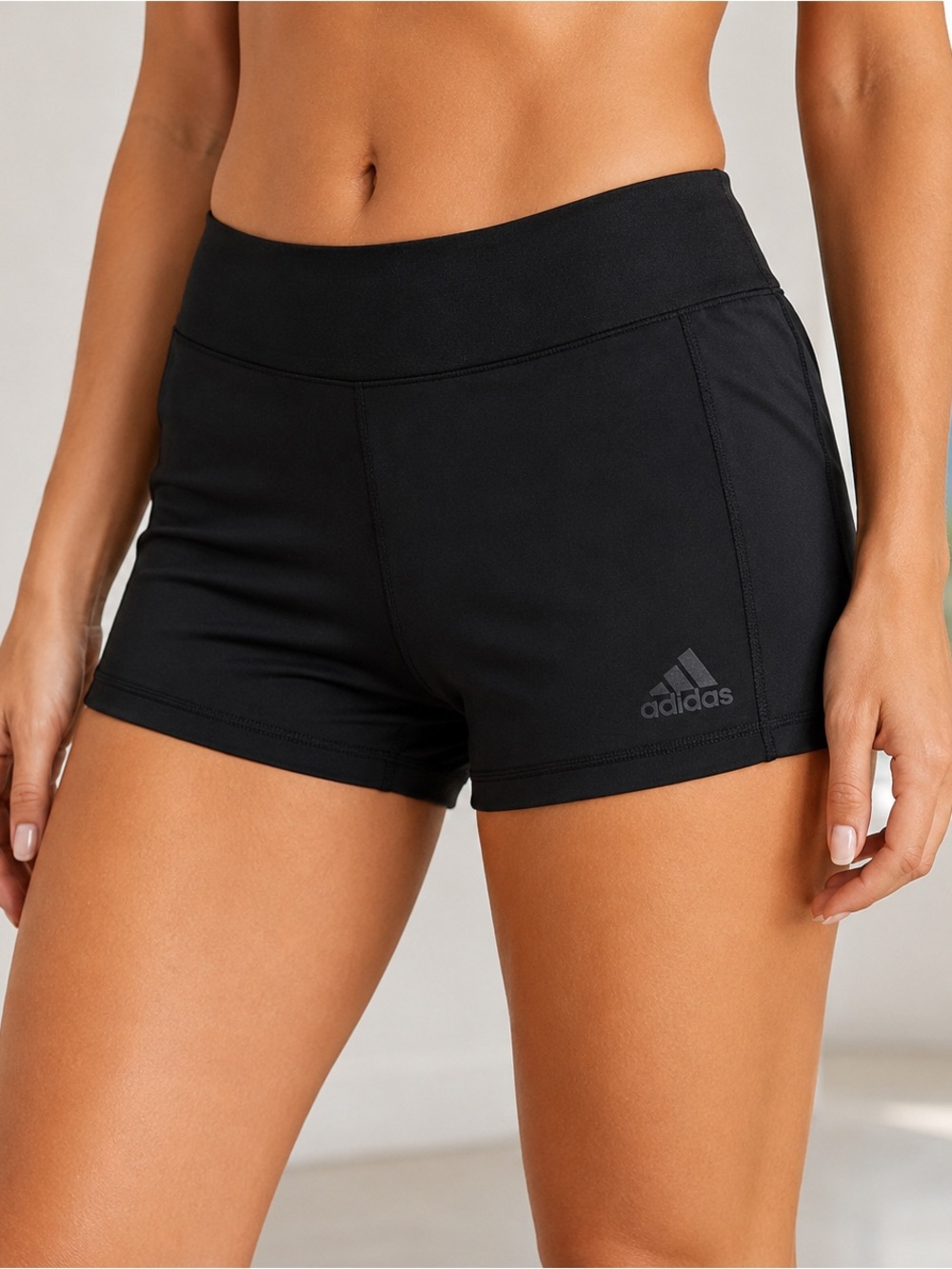 Adidas Women’s  Black Compression Spandex Athletic Sz. M Training Shorts